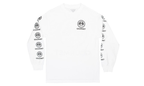 L/S Gourmet Logo Tee: White/Black