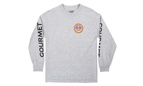 L/S Mosaic Tee: Heather Grey/Black