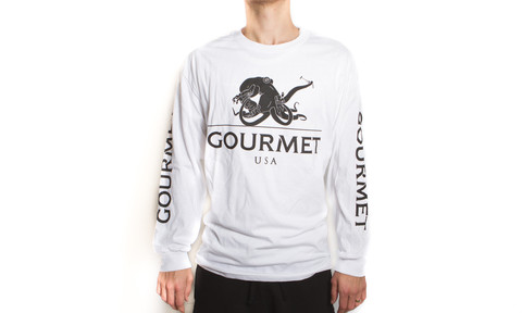L/S Octopus Tee: White/Black