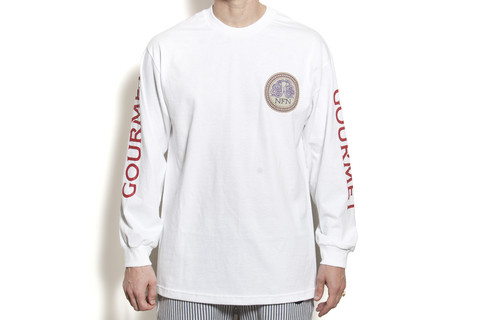 L/S Mosaic Tee: White/Red
